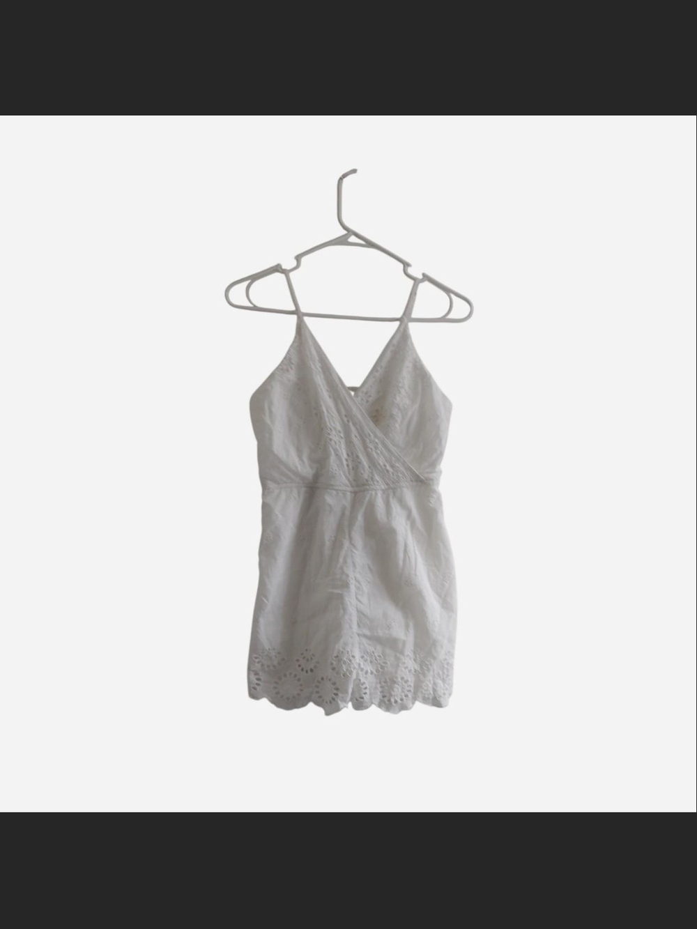 White Eyelet Sleeveless Mini Dress Romper